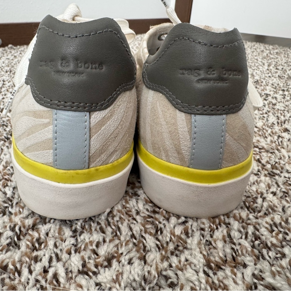 Rag & Bone Zebra Print Sneakers Women’s EU 38 US 7.5 Canvas Leather Low Top - Picture 8 of 10
